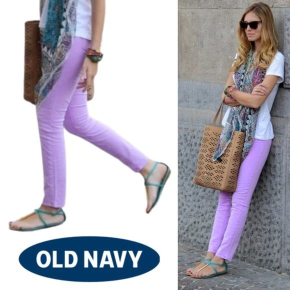 Old Navy Denim - Old Navy Rockstar lavender / lilac corduroy skinny jeans size 2